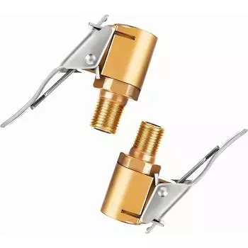 Упаковка из 2 шт. 8-миллиметровый разъем рычага автомобильного клапана, воздушный патрон, латунный клапан шины, разъем зажима воздушного насоса, адаптер сопла с резьбой воздушного насоса, переходной зажим 2-pack