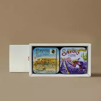 Упаковка из 2 штук LaSavonne Lid Nion Perfume Soap Tin Case (Лаванда/Вербена)