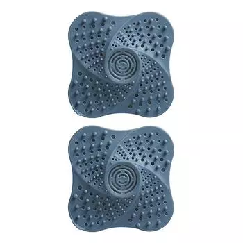 Упаковка из 2 улавливателей волос для кухни, раковины, фильтра для ванны, противозасорный дренажный фильтр для отеля с присоской синий