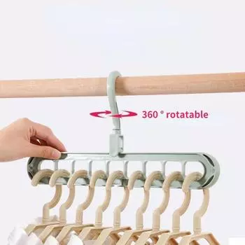 Упаковка из 2 вешалок для одежды 9 в 1, вешалки Magic Hangers, вращающиеся на 360°, экономящие место, многофункциональные вешалки, каскадный органайзер для вешалок 2pcs