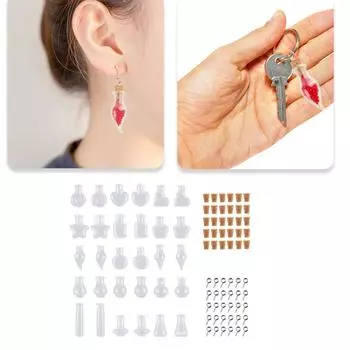 Упаковка из 30 различных стеклянных бутылок. Стеклянные бутылки для желаний. Маленькая стеклянная бутылка. Набор стеклянных бутылок с подвеской для изготовления ювелирных изделий.