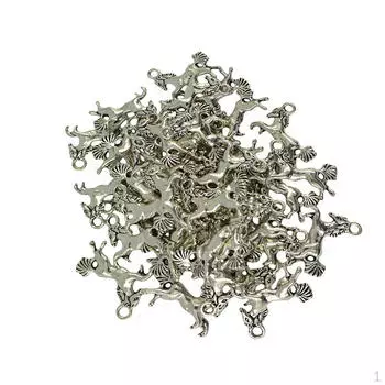 Упаковка из 30 старинных серебряных подвесок в виде лошади, рождественский подарок своими руками для изготовления ювелирных изделий