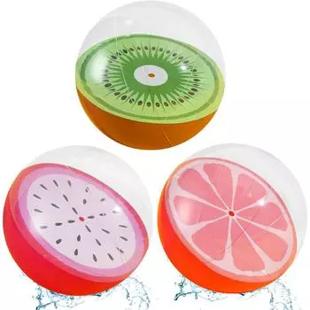 Упаковка из 3 надувных водных мячей, 3D пляжный мяч, блестящий мяч для бассейна, надувной мяч для плавания для лета, бассейна, вечеринки, пляжа, подарка на день рождения 40*40*40cm,3Pcs