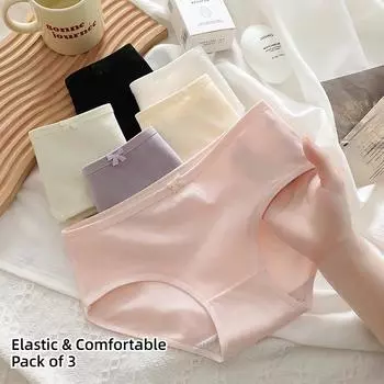 Упаковка из 3 шт., милые женские трусы из чистого хлопка со средней посадкой, однотонные кремовые хлопковые шорты с промежностью, удобные, дышащие, женские шорты для триммера M белый