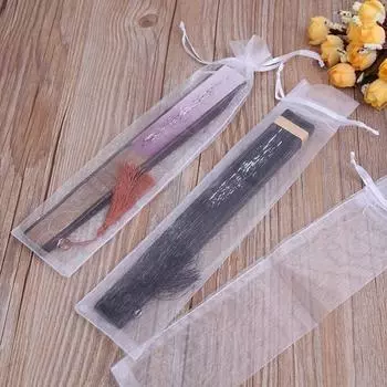 Упаковка из 40 мешочков для вееров из органзы с застежкой-шнурком — многоцелевые многоразовые мешочки для свадебных сувениров, подарков на вечеринку, хранения вееров и поделок своими руками 40Pack