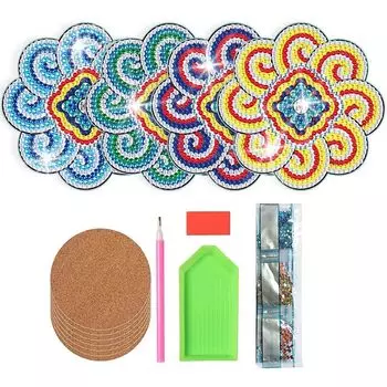 Упаковка из 4 наборов для рисования в японском стиле 5D Art Kit Набор для рисования для начинающих Украшения Подарок DIY/Handmade