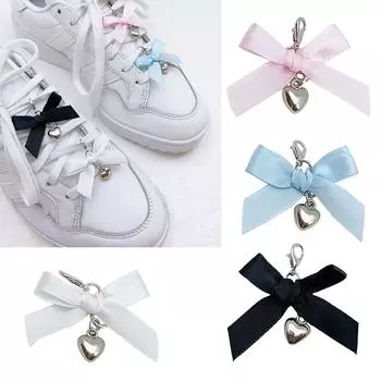 Упаковка из 4 стильных пряжек для обуви, красочные украшения для обуви, ленточная подвеска для обуви, подвеска в виде сердца для обуви