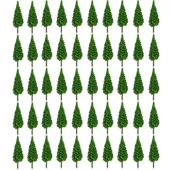 Упаковка из 50 искусственных моделей деревьев, декораций для зданий, ландшафтных растений, садовых макетов, украшений для домашнего офиса, сада