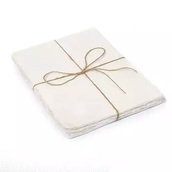 Упаковка из 50 листов акварельной бумаги плотностью 150 г/м, бумага ручной работы из натурального хлопка с неровными краями