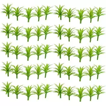Упаковка из 50 мини-моделей для моделирования травы, взрослых, строительных песочниц, миниатюрных ландшафтов, декоративных искусственных растений, игрушек, украшений