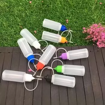 Упаковка из 6 флаконов с жидкостями Precision Tip для клея, чернил, акриловой краски — прочный пластик, идеально подходит для поделок и художественных проектов 6pcs