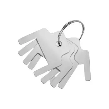 Упаковка из 6 ключей для диспенсеров в туалетных комнатах, прочная нержавеющая сталь, коммерческое качество, с брелоками для профессионалов по обслуживанию