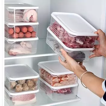 Упаковка из 6 полипропиленовых контейнеров для хранения в холодильнике с крышками - 1200 мл/40,58 унций, безопасны для контакта с пищевыми продуктами, органайзер для фруктов и продуктов, экономит место, для кухни 6pcs