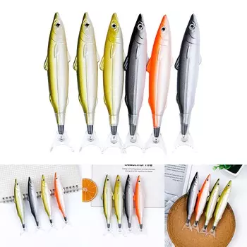 Упаковка из 6 шариковых ручек в виде рыбок, новинка, ручка для рыбалки 0,5 мм, реалистичное украшение, сувениры для вечеринок, подарки на Хэллоуин, Рождество