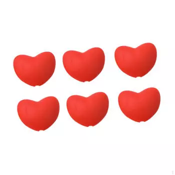 Упаковка из 6 силиконовых игл для вязания с отверстием 3 мм красный