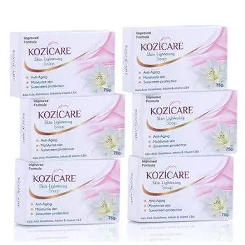 Упаковка из 6 X мыла Kozicare Skin Lightening Soap по 75 г, обогащенного койевой кислотой и витаминами