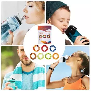 Упаковка из 7 шт. ароматических колец для бутылок с водой, фруктовые ароматизаторы, 0 калорий в сахарных капсулах One Size
