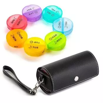 Упаковка из 7 таблетниц, контейнеры для таблеток, переносные держатели для печати «Утро/Вечер», многоразовые карманные органайзеры с крышкой