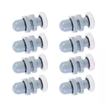 Упаковка из 8 пластиковых роликов 20 мм для душевой двери для раздвижных и полукруглых дверей. Бесшумные, прочные, запасные, аксессуары для ванной комнаты. белый