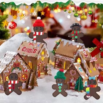 Упаковка из материалов для поделок своими руками, снеговик, рождественская елка, набор пряничных человечков, упаковка из глиняных материалов ручной работы, подарочный набор