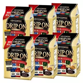 Упаковка Key Coffee Drip Coffee Variety Pack 6 Flavors 12P x 6 Pieces 72 Cups Drip-on