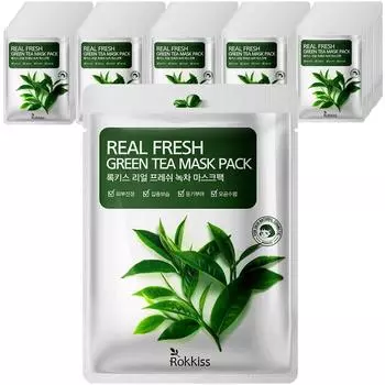 Упаковка маски Rockies Real Fresh Green Tea, 50 упаковок, 1 упаковка