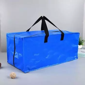 Упаковка, мешки для переезда, утолщенные тканые мешки, вместительная одежда, мешки для хранения хлопчатобумажных одеял, дорожные сумки, сумки для багажа на открытом воздухеB 1PC синий