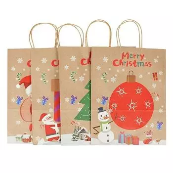 Упаковка Мешок Рождественские конфеты Рождественский мешок с ручкой Рождественские украшения Рождественские украшения Подарочные пакеты 21x15x8cm-D