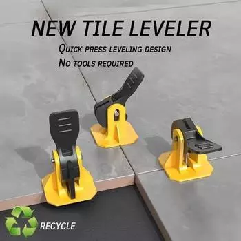 Упаковка многоразовых выравнивателей для плитки - нажимного типа, сменная стальная игла для легкой укладки тротуарной плитки и настенного кирпича 4pcs жёлтый