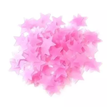 Упаковка настенных наклеек, светящиеся в темноте наклейки для детской спальни, украшения дома, разноцветные звезды, светящиеся флуоресцентные настенные наклейки розовый