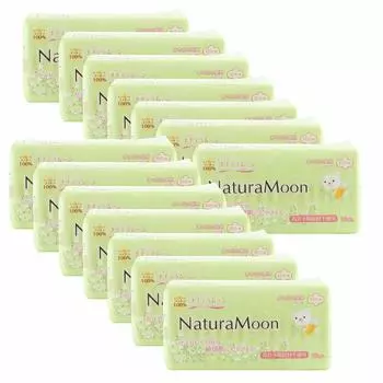 упаковка NaturaMoon гигиенические прокладки для дневного использования в обильные дни без полимера 16 шт. [14 комплект] (с крыльями), абсорбент, неполимерный, [квазилекарственный]