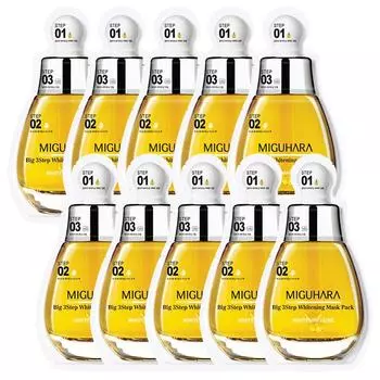 Упаковка отбеливающей маски Miguhara Big 3 Step Whitening Mask, 1 шт., 10 шт.