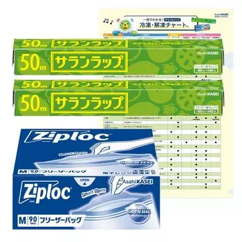 Упаковка Saran 30 см x 50 м x 2 пакета для заморозки Ziplock большой емкости M90 штук Легко понять в Saran Zip Freezer Таблица размораживания Набор экономии на заморозке