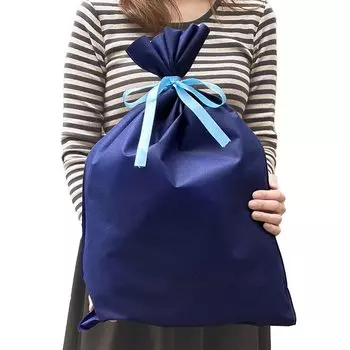 Упаковка Ш 400 x В 600 мм ткань средняя с надписью «день рождения» сделано в Японии сумка, сумка, средняя, нетканый материал, (синий), нетканый мешок, подарок, большой,