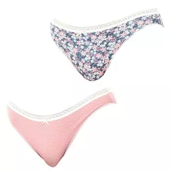 Упаковка x 2 Мини-трусики Coquettes Хлопок JPB4 для Женщин L розовый