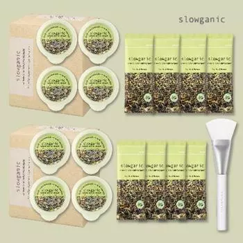 Упаковка зерновых Sloganic Skin Meal на 8 порций (20 г x 8 упаковки основы / 2 г x 8 зернистой пудры / 1 дополнительная силиконовая кисточка в комплекте)