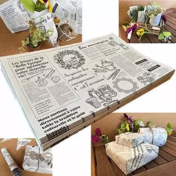 Упаковочная бумага в стиле французской газеты 1 кг подарочный подарок модный довольно милый подарок цветочный принт упаковка амортизирующий материал французский