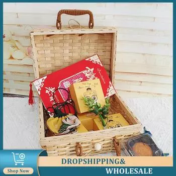 Упаковочная коробка Корзина для закусок и хлеба Переносная корзина для багажа Винтажная косметическая коробка Подарочная коробка Корзина для хранения подарков на день Святого Валентина