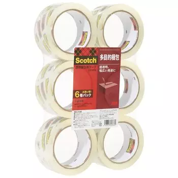 Упаковочная лента 3M Scotch Gum Tape для средних и легких грузов 48 мм x 50 м 6 рулонов в упаковке 313 6PN