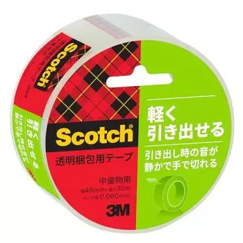 Упаковочная лента 3M Scotch Gum Tape Лента, которую можно ровно разрезать вручную Бесшумный тип 48 мм x 35 м 3852K