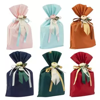 Упаковочный пакет Подарочный пакет с лентой для подарков Искусственные цветы ручной работы 5 видов Подарочная упаковка Простая Обычная Толстая Стильная Милая Перерабатываемая День рождения