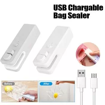 Упаковщик пищевых пакетов 2 в 1, портативный ручной термосварщик и резак, мини-упаковщики пищевых продуктов для хранения серый