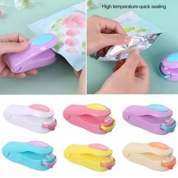 Упаковщик пластиковых пакетов Ручной, быстрая работа, высокая эффективность, экономия труда, хорошая прочность, сохранение свежести продуктов, мини-машина для запечатывания термопакетов с питанием от аккумулятора бежевый