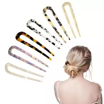 Прическа-прическа U-образная акриловая заколка для волос в виде булочки, акриловая палочка для надежной фиксации волос, женский инструмент для укладки волос светло-коричневого