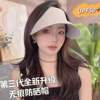 UPF50 + бесшовная интегрированная пустая шляпа-цилиндр для женщин 2024 года, новая летняя солнцезащитная шляпа с защитой от солнца, универсальная защита от ультрафиолета 54-58cm чёрный