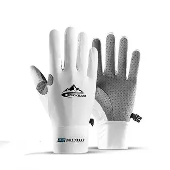 UPF50 + летние перчатки для рыбалки для мужчин и женщин, велосипедные перчатки с сенсорным экраном, противоскользящие спортивные солнцезащитные дышащие перчатки из ледяного шелка M