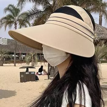 UPF50 + oversized brim empty top sun protection hat women s summer oversized brim sun hat UV protection sun hat