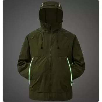 UPF50+ УФ-защита, мужские/женские летние ветровки, легкая светоотражающая куртка с капюшоном и защитой от УФ-излучения S чёрный