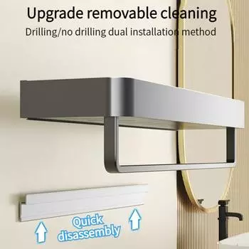 Upgrade Width Thickening Detachable Aluminum Bathroom Shelf Shelves Shampoo Rack Storage Holder Kitchen Organizer Wall Rack