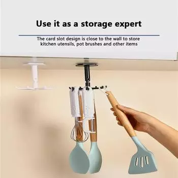 Upgraded Multi-function Rotatable 7-claw Hook 360 ° Seamless Punch Free Hook Kitchen Storage Hook Self Adhesive Bath Hooks белый
